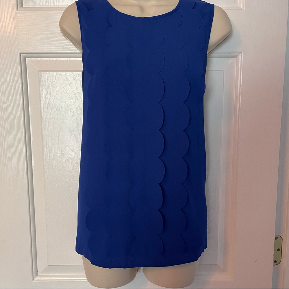 Women's Banana Republic Royal Blue Ruffle Blouse Size Medium M